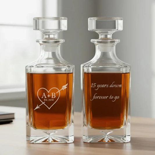 Forever Yours Anniversary Decanter - personalized decanter - GroomsDay