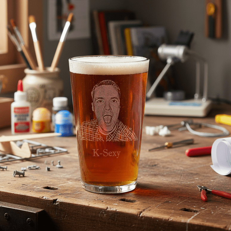 Custom Photo on Pint Glass - Groomsmen Gifts - GroomsDay