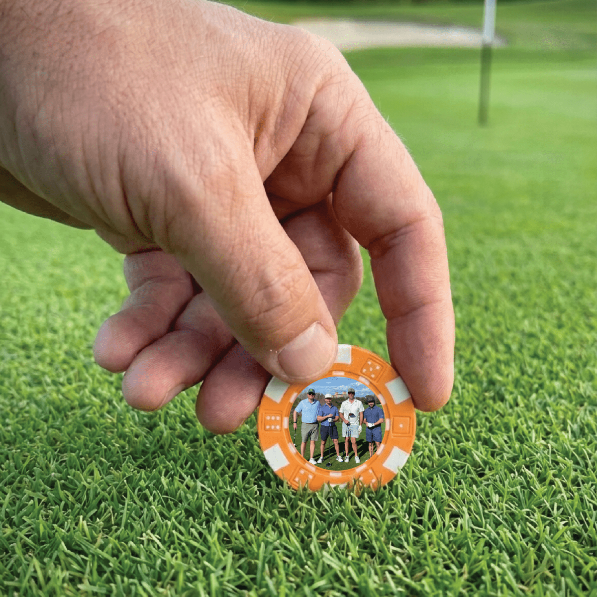 Custom Photo Poker Chip Ball Marker - Ball marker - GroomsDay