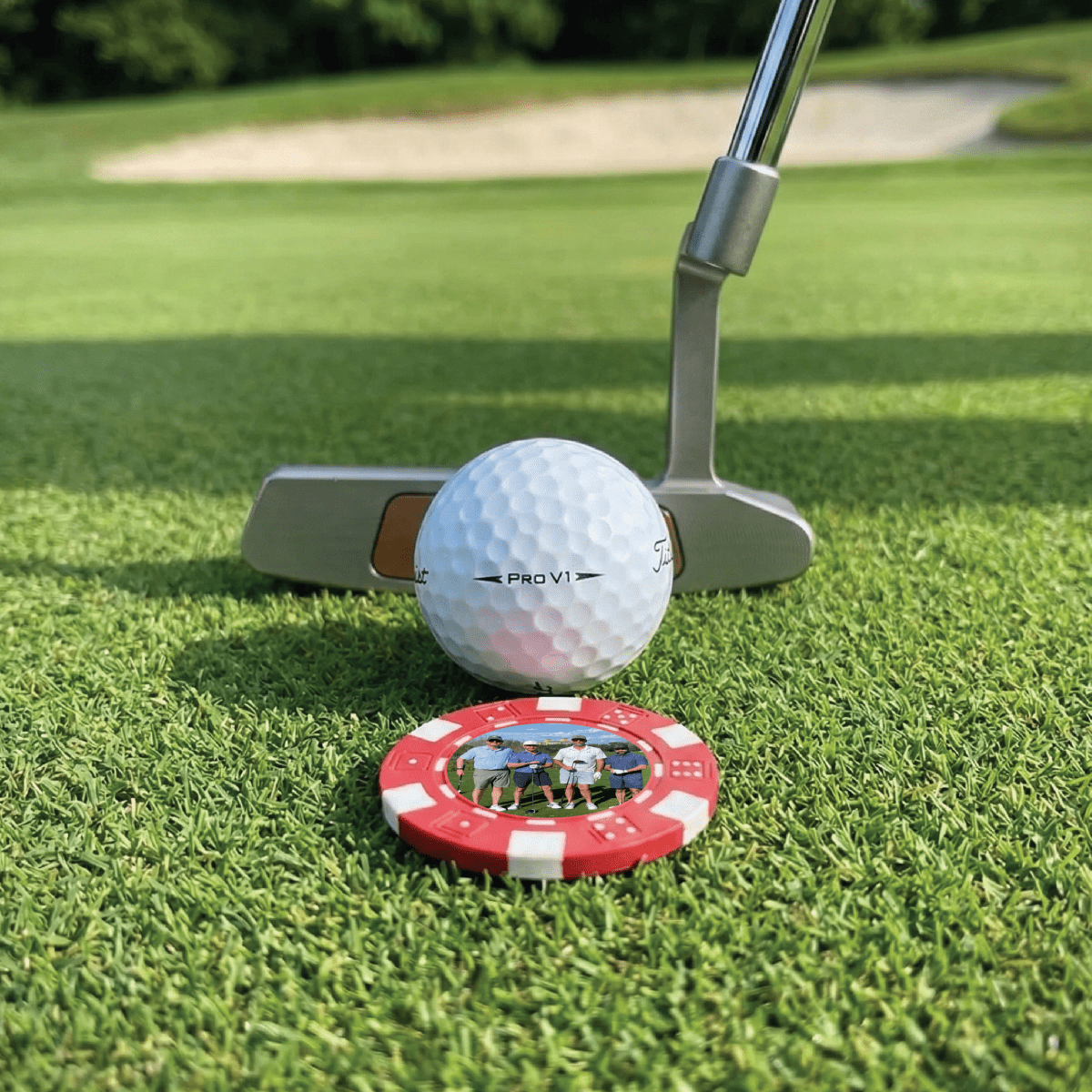 Custom Photo Poker Chip Ball Marker - Ball marker - GroomsDay
