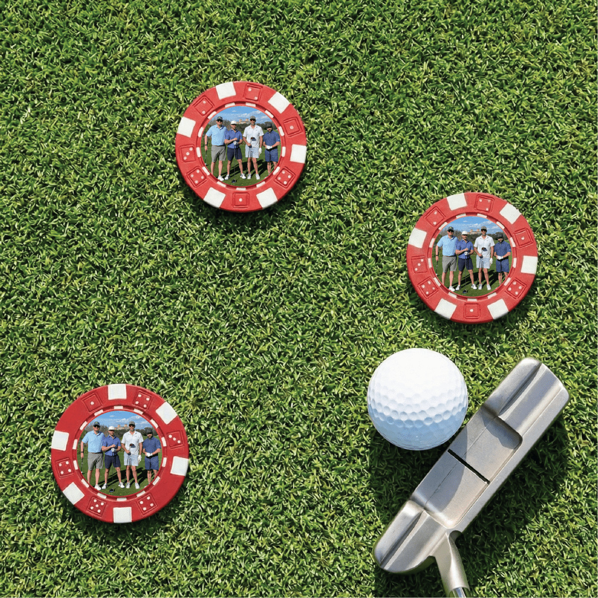 Custom Photo Poker Chip Ball Marker - Ball marker - GroomsDay