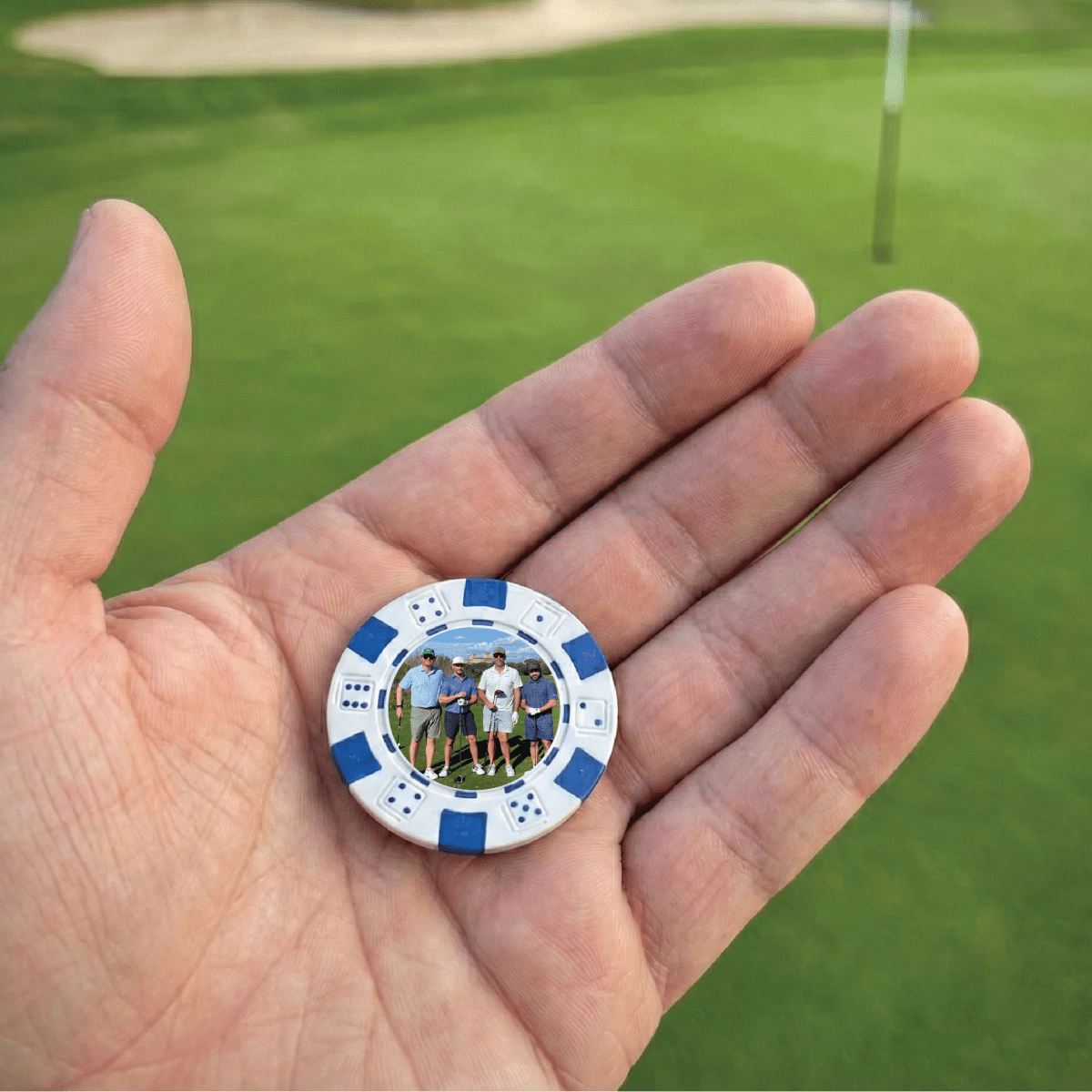 Custom Photo Poker Chip Ball Marker - Ball marker - GroomsDay