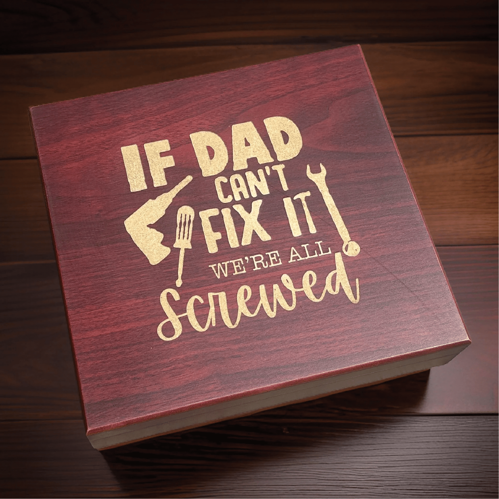 Dad's Keepsake Box - Personalized Wooden Humidor and Storage