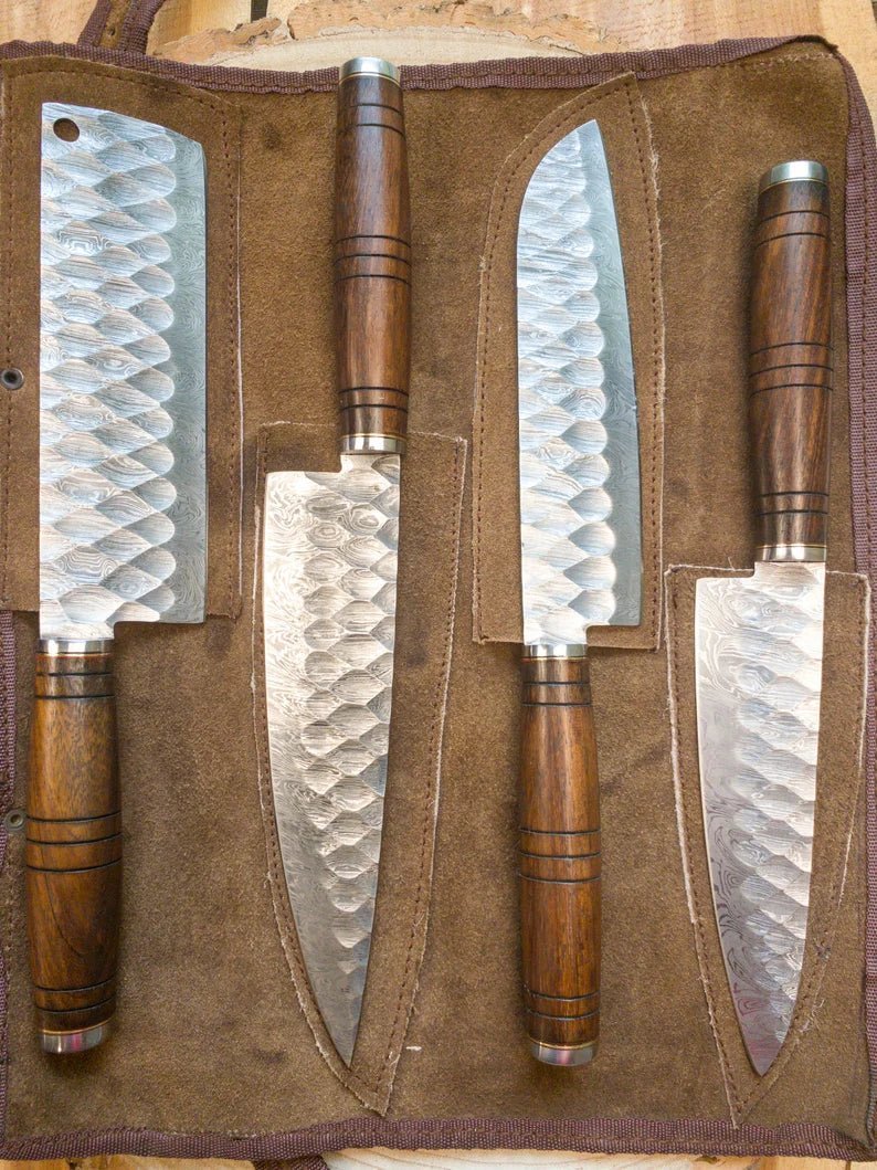 Damascus Chef Knife Set - Kitchen Knives - GroomsDay