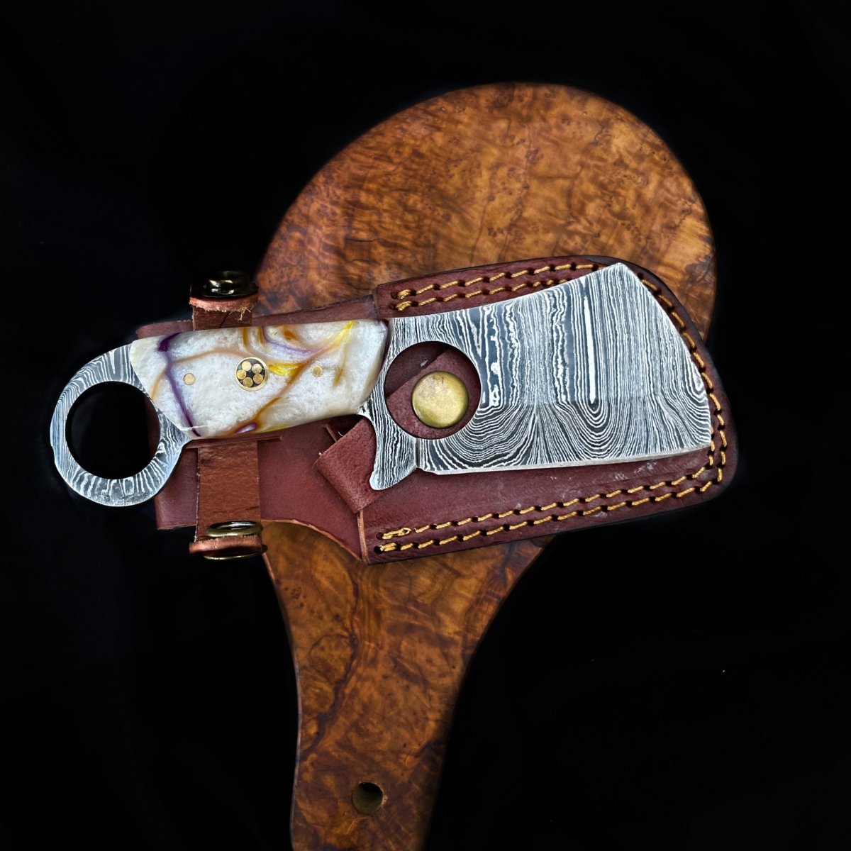 Damascus Chopper Knife - Damascus Knife - GroomsDay