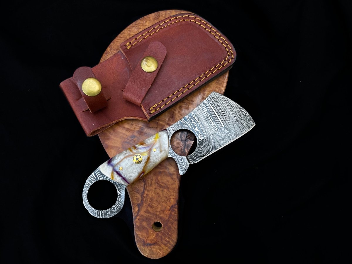 Damascus Chopper Knife - Damascus Knife - GroomsDay