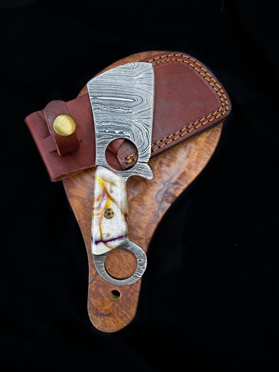 Damascus Chopper Knife - Damascus Knife - GroomsDay