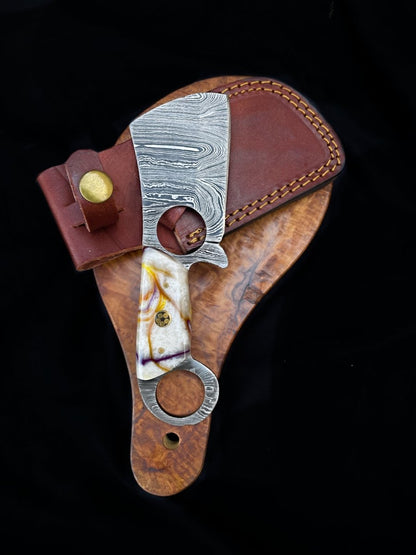 Damascus Chopper Knife - Damascus Knife - GroomsDay