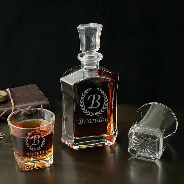 Dapper Dan Personalized Decanter Set - Decanter Set - GroomsDay