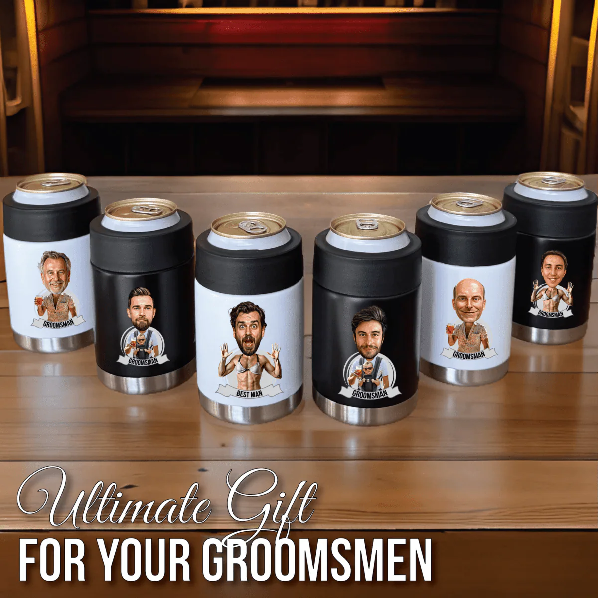 Custom Caricature Koozies - Bachelor Party - GroomsDay