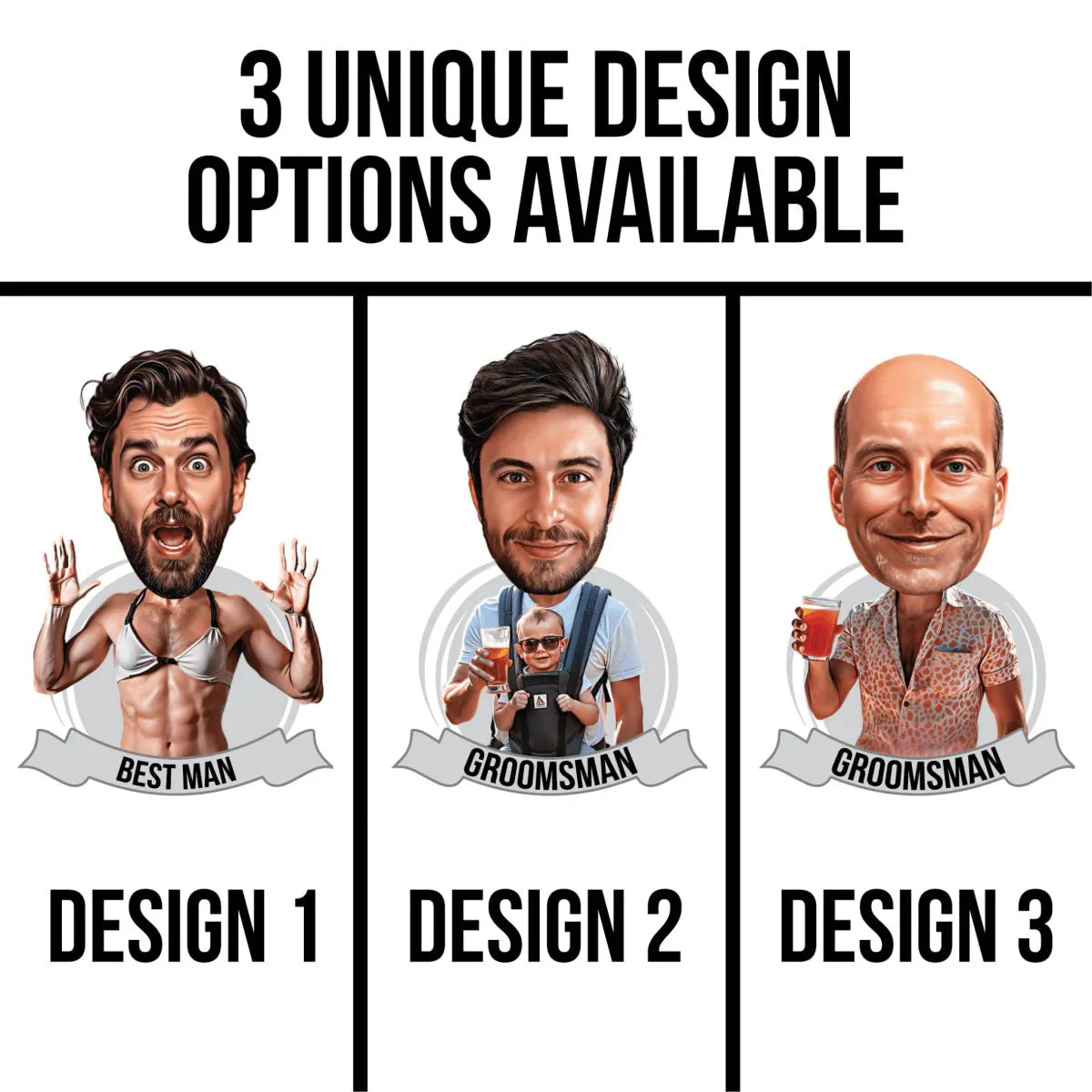 Custom Caricature Koozies - Bachelor Party - GroomsDay