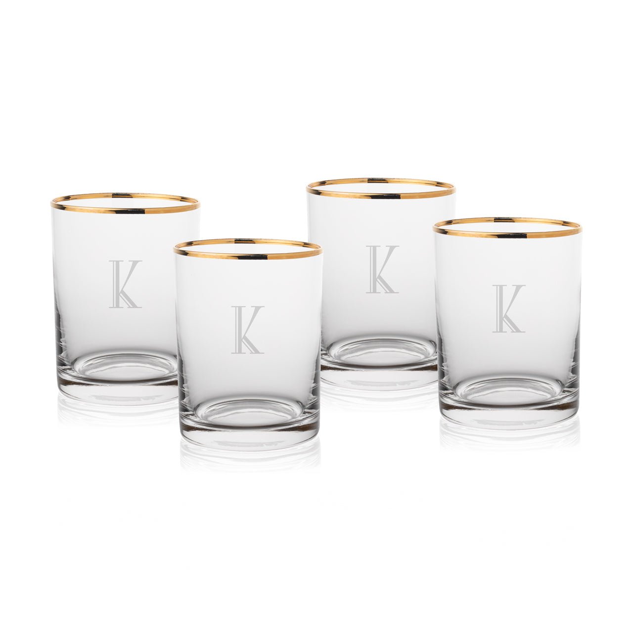 Gold Rimmed Whiskey Glass Set