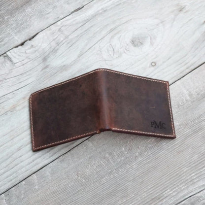 Etched Leather Wallet - Wallets - GroomsDay