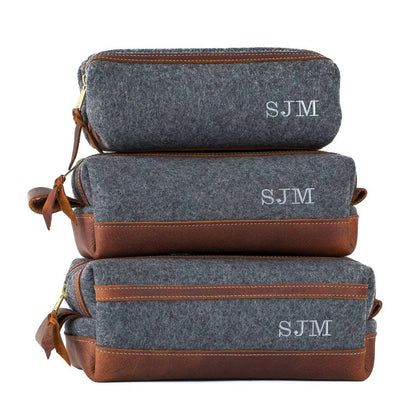 Felt & Leather Dopp Kit - Dopp Kit - GroomsDay