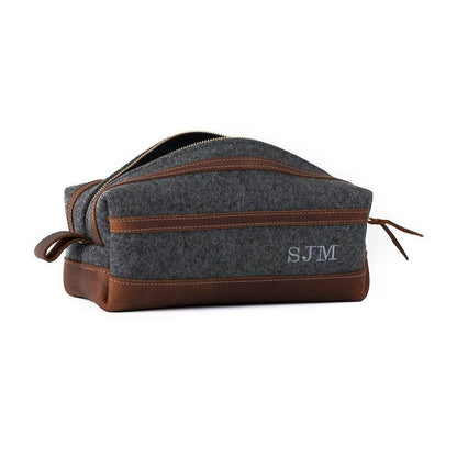 Felt & Leather Dopp Kit - Dopp Kit - GroomsDay