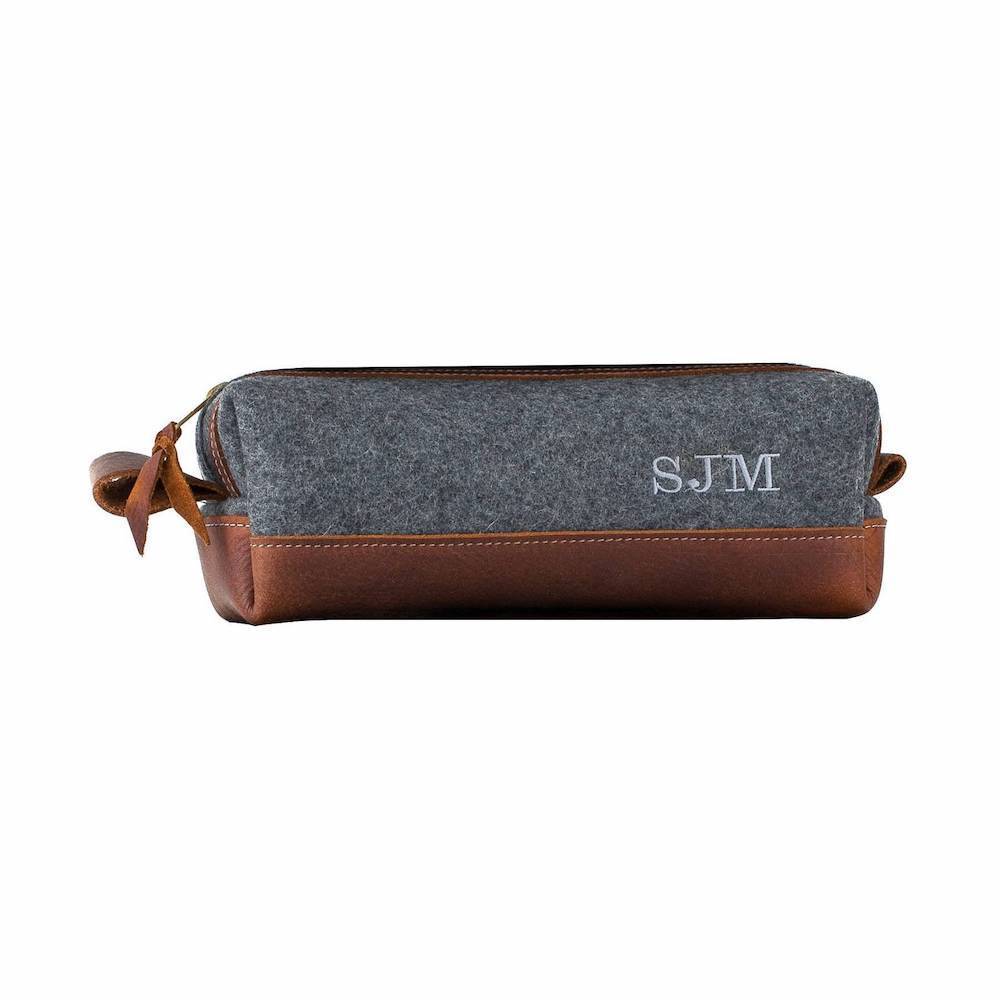 Felt & Leather Dopp Kit - Dopp Kit - GroomsDay