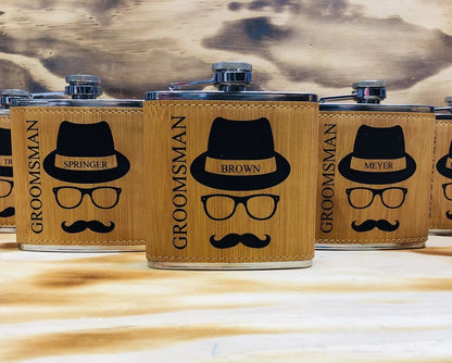 Hipster Flask - Groovy Laser - GroomsDay
