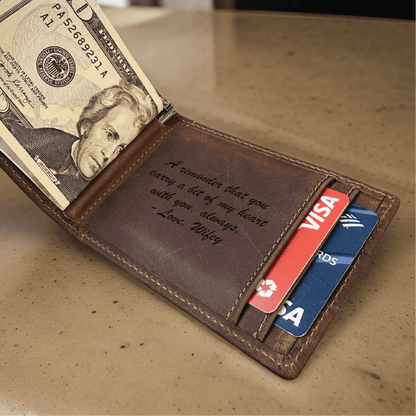 Sentimental Leather Wallet - Anniversary - GroomsDay