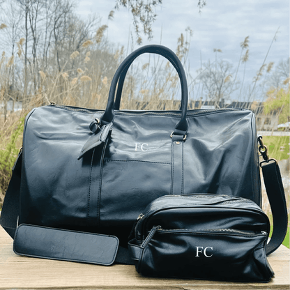 Sentimental Personalized Vegan Leather Travel Set - Travel Gifts - GroomsDay