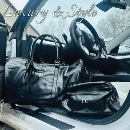 Sentimental Personalized Vegan Leather Travel Set - Travel Gifts - GroomsDay
