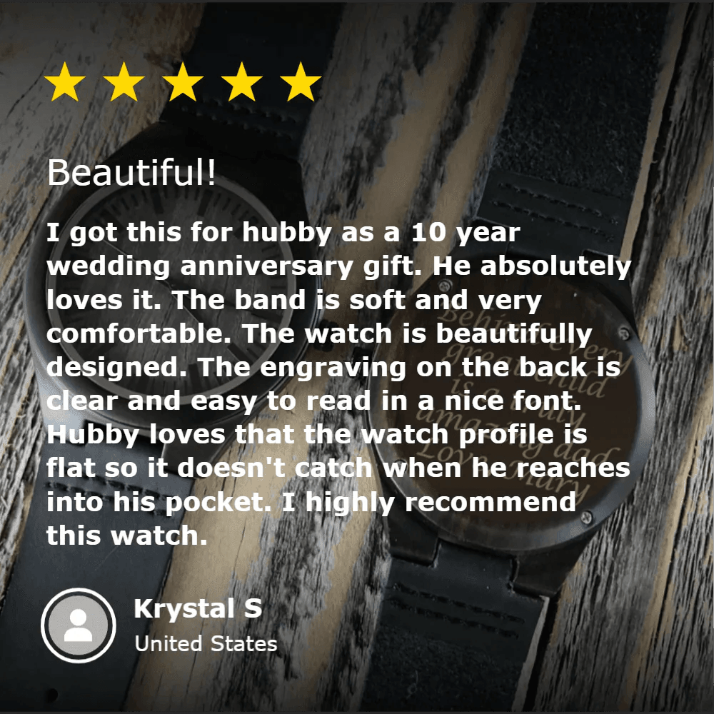 Elegant Personalized Men's Wood Watch - Anniversary - GroomsDay
