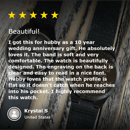 Elegant Personalized Men's Wood Watch - Anniversary - GroomsDay