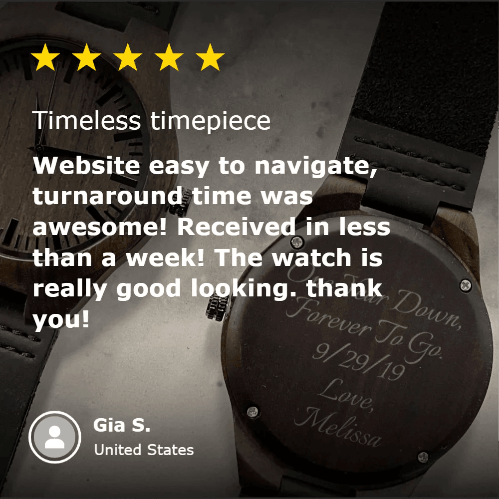 Elegant Personalized Men's Wood Watch - Anniversary - GroomsDay