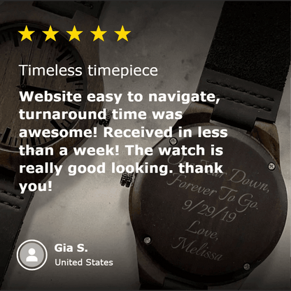 Elegant Personalized Men's Wood Watch - Anniversary - GroomsDay