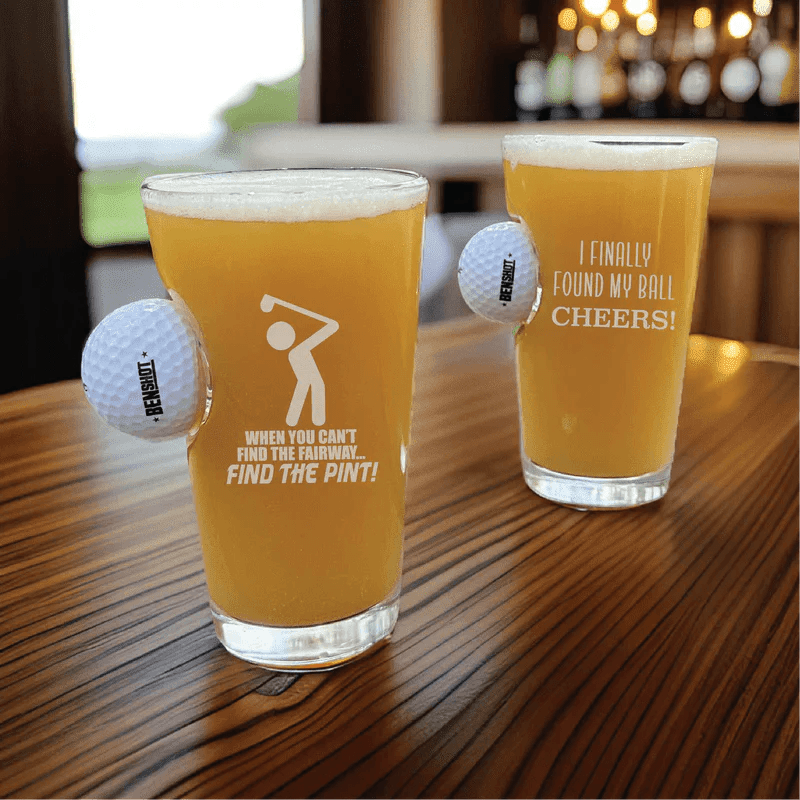 Swing and Sip Golf Ball Pint Glass - Golf - GroomsDay