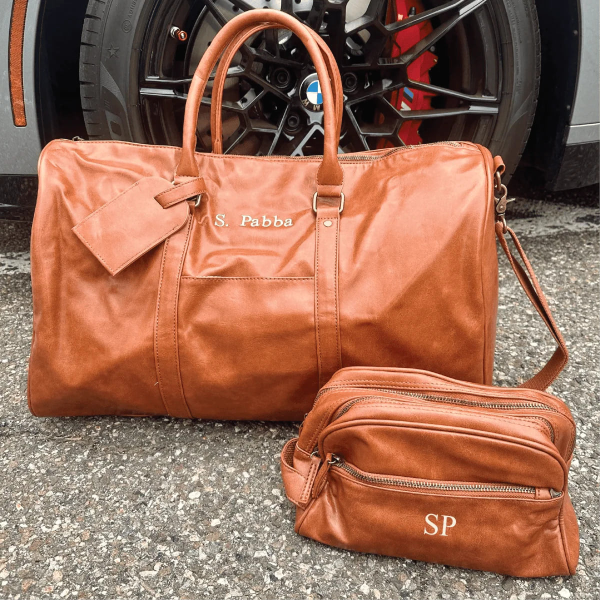 Sentimental Personalized Vegan Leather Travel Set - Travel Gifts - GroomsDay