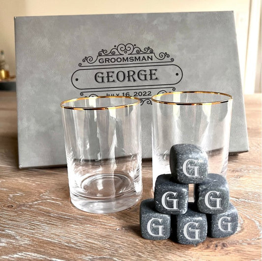 Golden Groomsmen Gift Set - Whiskey - GroomsDay