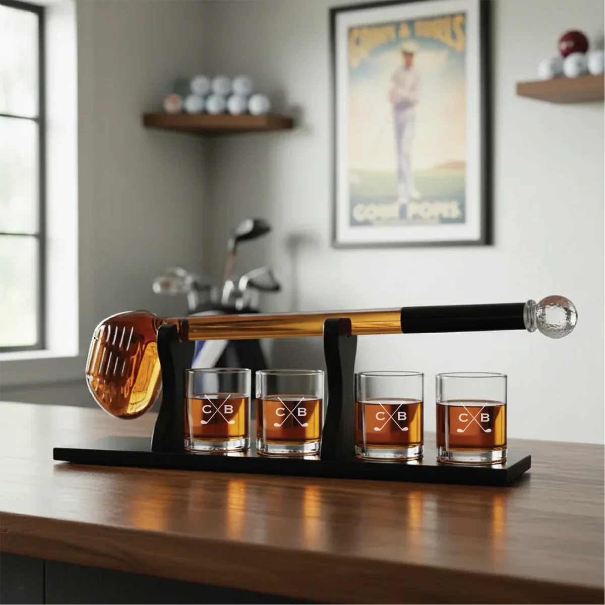 Custom Personalized Golf Club Whiskey Decanter - Golf - GroomsDay