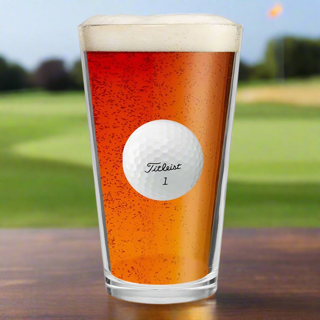 Golf Ball Pint Glass - Golf - GroomsDay