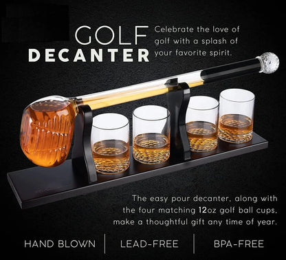 Custom Personalized Golf Club Whiskey Decanter - Golf - GroomsDay