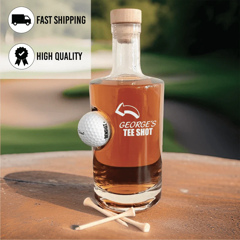 Funny Golf Decanter with Embedded Golf Ball - Golf - GroomsDay