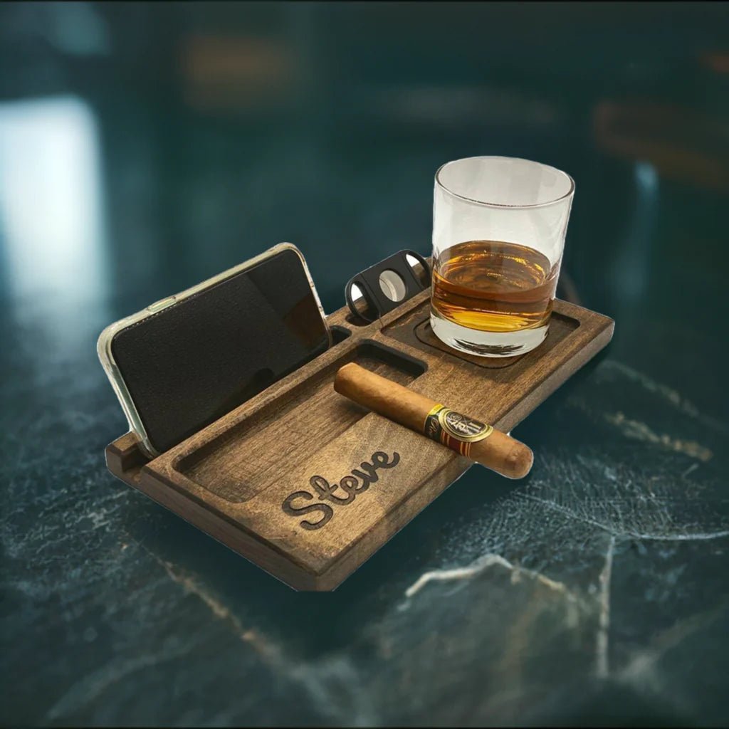 Cabin Fever Cigar Ashtray with Phone and Drink Holder