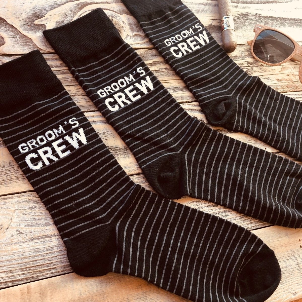 Grooms Crew Socks - Groovy Laser - GroomsDay