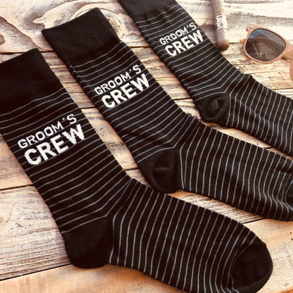 Grooms Crew Socks - Groovy Laser - GroomsDay