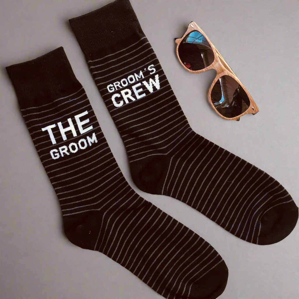 Grooms Crew Socks - Groovy Laser - GroomsDay