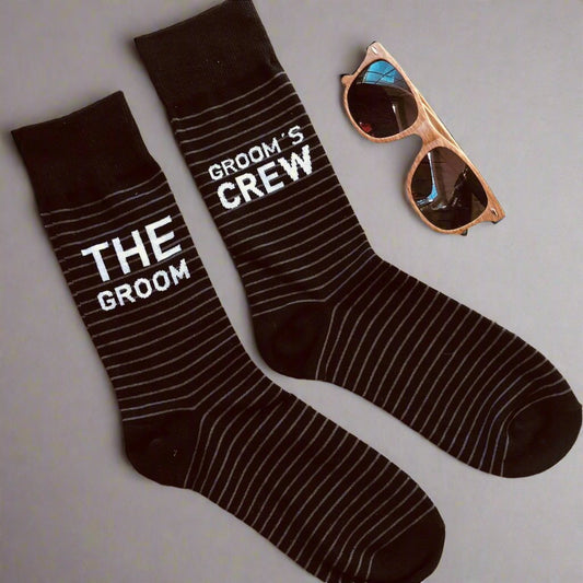 Grooms Crew Socks - Groovy Laser - GroomsDay