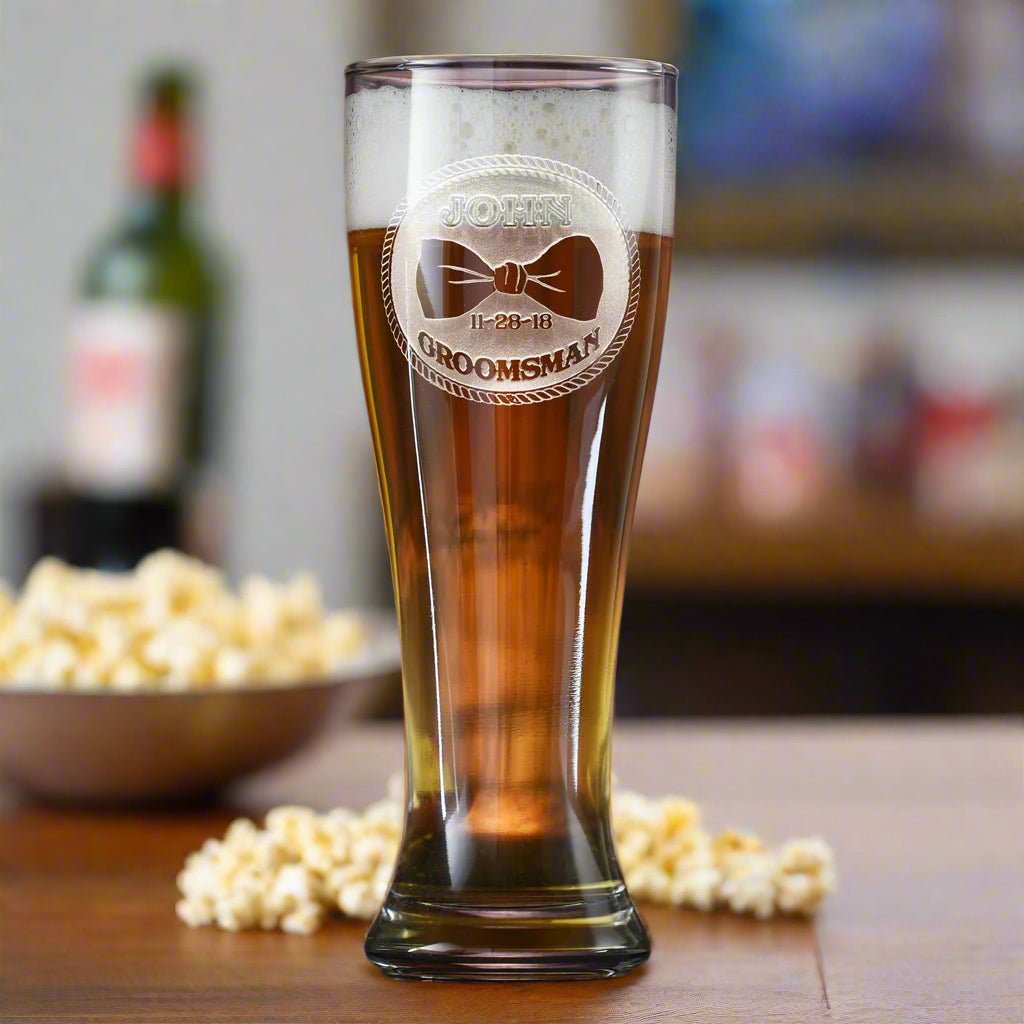 Bow Tie Pilsner - Drinking Glass - GroomsDay
