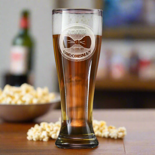 Bow Tie Pilsner - Drinking Glass - GroomsDay