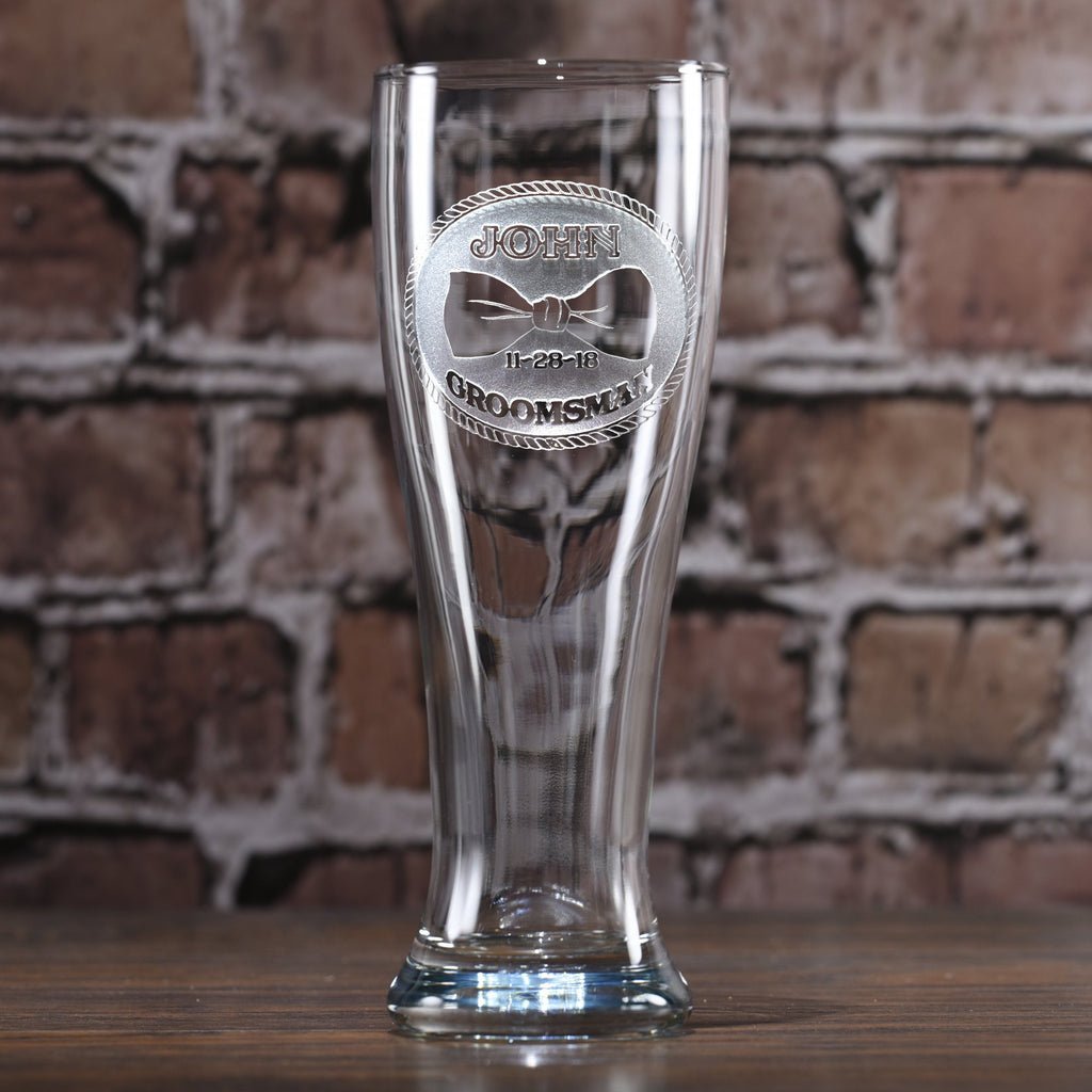 Bow Tie Pilsner - Drinking Glass - GroomsDay