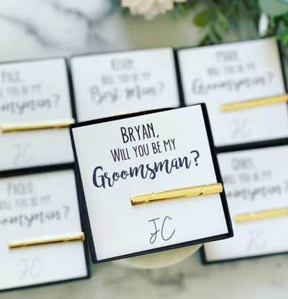 Groomsmen Proposal Tie Clip - Tie Bar - GroomsDay