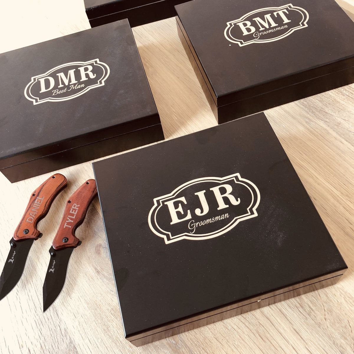 Black Groomsmen Gift Box Set