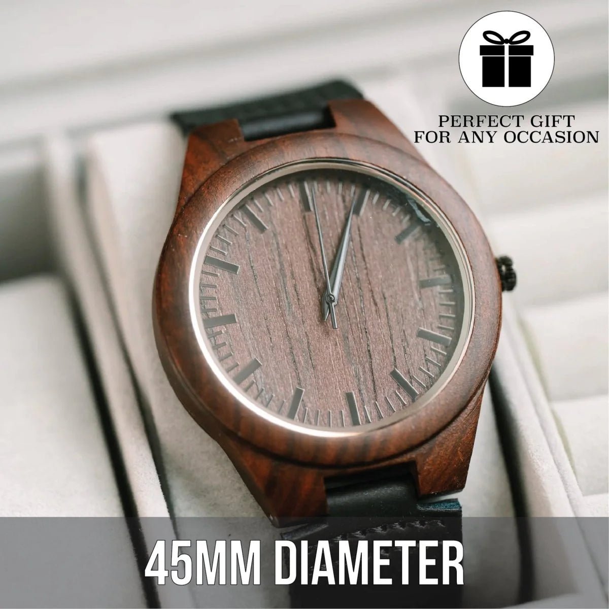 Elegant Personalized Men's Wood Watch - Anniversary - GroomsDay