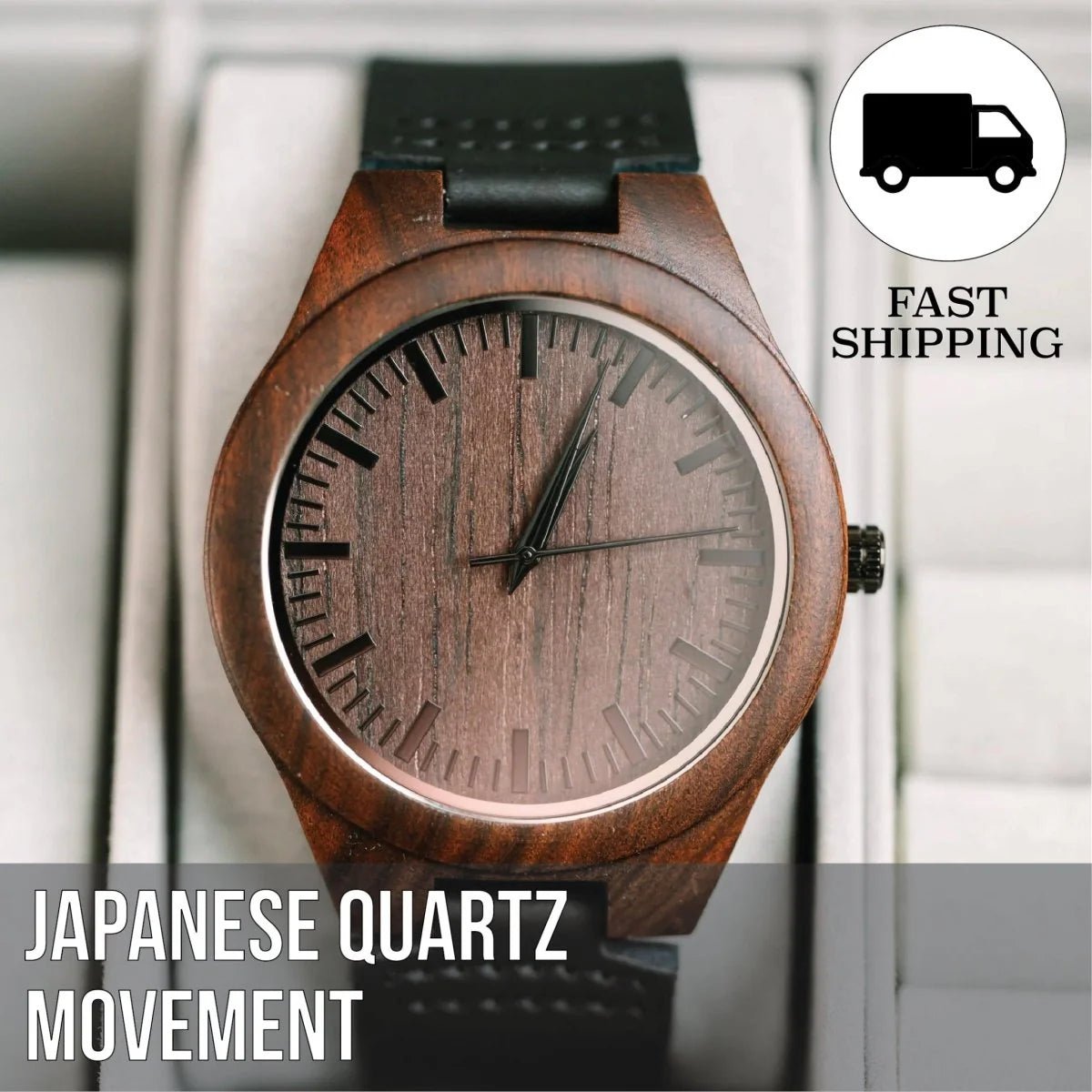 Elegant Personalized Men's Wood Watch - Anniversary - GroomsDay