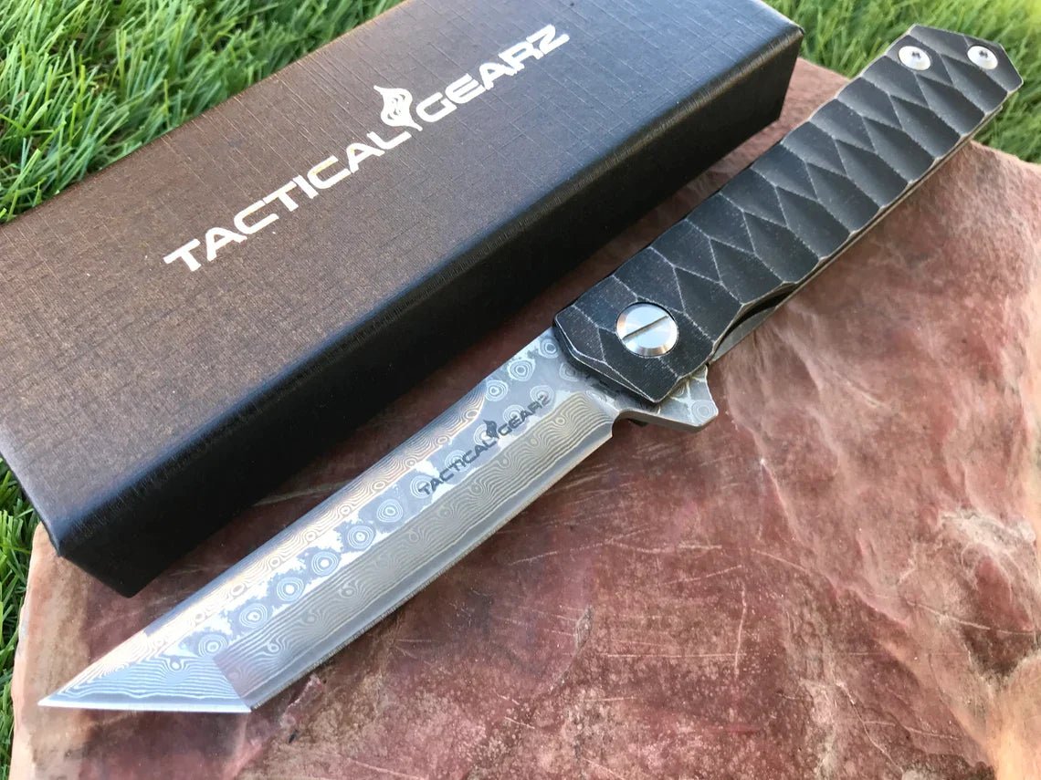 Sharp Damascus Steel Tanto Blade