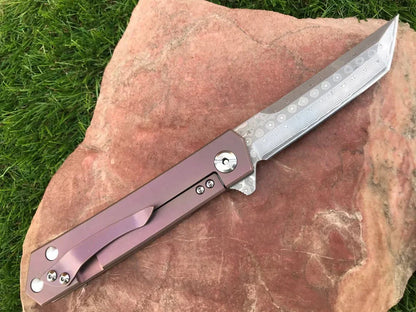 Sharp Damascus Steel Tanto Blade - Knives - GroomsDay