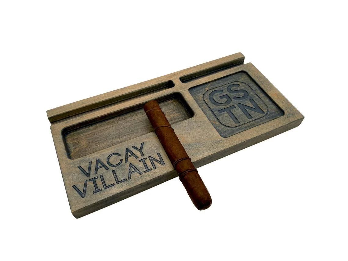 Cabin Fever Cigar Ashtray with Phone and Drink Holder